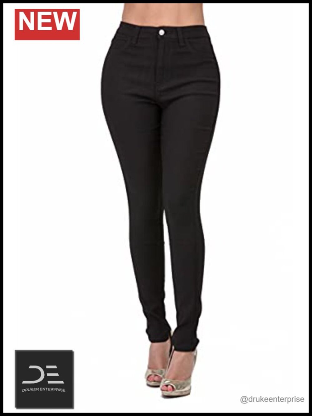 High Waisted Skinny Ripped Distressed Stretch Jeans